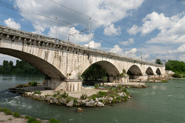 The railway bridge in Verona, on the Milan-Venice line, is a vital infrastructure enabling fast, efficient travel through northern Italy's key economic corridor.
