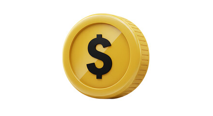 Obraz premium Gold Coin with Dollar Symbol Icon