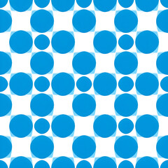 Seamless Blue Polka Dot Geometric Pattern on White Background

