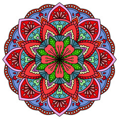 Mandala ornamental round lace pattern, Flower Mandala. Vintage decorative elements. Oriental pattern, vector illustration. Islam, Arabic, Indian, Moroccan, Spain, Turkish, Pakistan, Chinese, mystic 