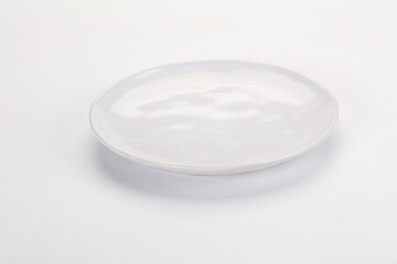 White ceramic empty plate dishware