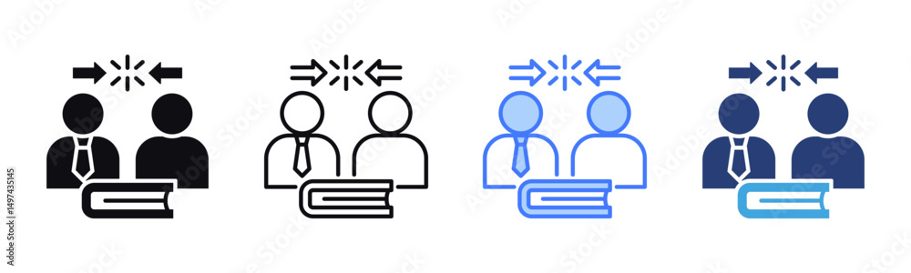 Poster dispute icon sheet multiple style collection