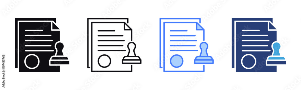 Poster notary icon sheet multiple style collection