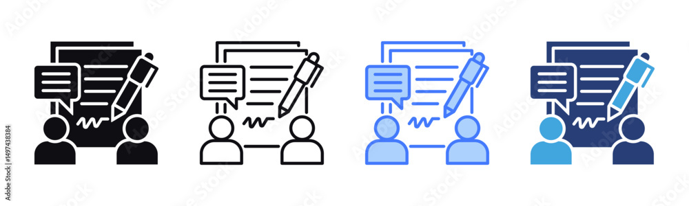 Poster Team Consulting icon sheet multiple style collection