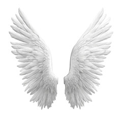 Fototapeta premium Pair of Majestic White Angel Wings , isolated on white background png