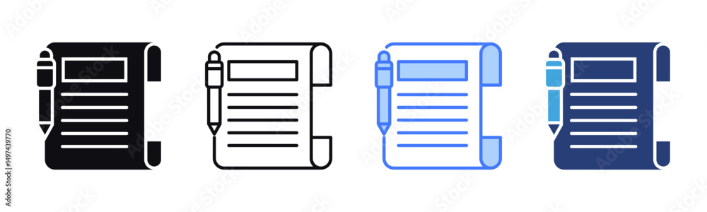Poster article icon sheet multiple style collection