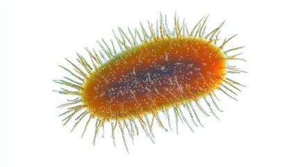 Microscopic bacteria isolated on white background