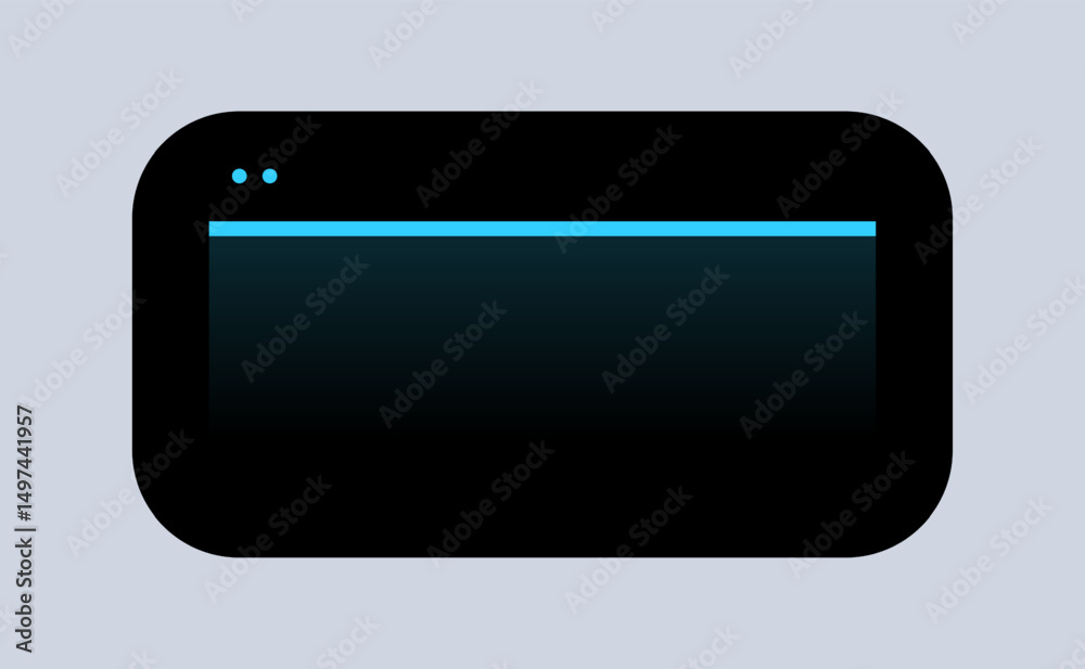 Poster minimal dark ui panel with status bar. modern interface module with neon line. clean dashboard eleme