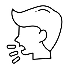 Cough line icon