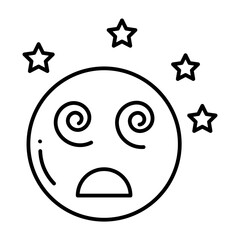 Dizziness line icon