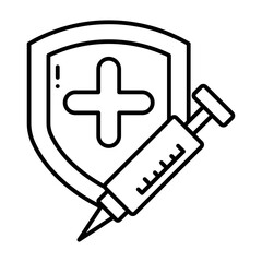 Obraz premium Vaccine line icon