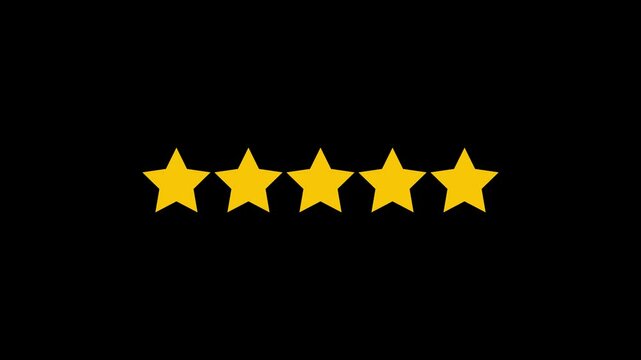 5 star rating concept animation on the background ,star review concept