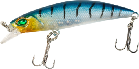 Fishing spinners and wobblers multi-colored on background