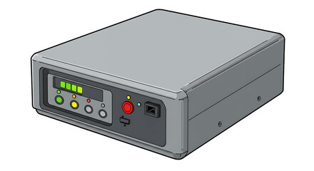 Fototapeta premium Gray Electronic Device with Lights and Buttons