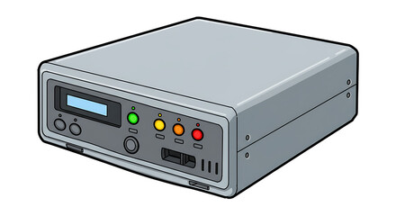 Fototapeta premium Gray Electronic Device with Lights and Screen