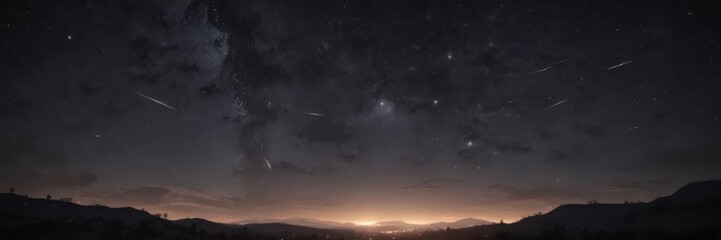 Fototapeta premium Dark, inky sky ablaze with countless twinkling stars , space, deep space