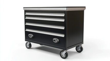 Mobile tool chest with drawers isolated on white background