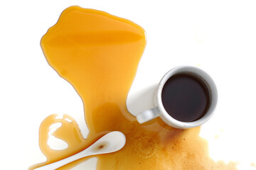 Spilled cup of coffee