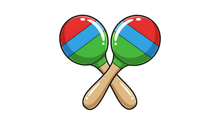 Cartoon Maracas Rattle Instrument
