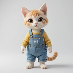 Personaje de gato bebé con mameluco