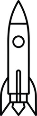 Simple Black Line Art Rocket Launching Vertically Minimal Patriotic Design for Independence Day