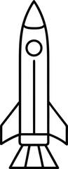 Simple Black Line Art Rocket Design for Independence Day
