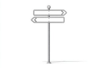Obraz premium Directional signpost with two arrows indicating different paths in a neutral setting under clear skies