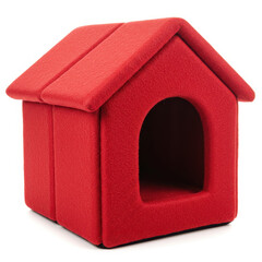 Red dog house isolated on white background