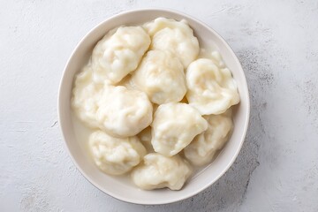 Bowl of lazy dumplings in broth