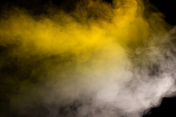 White steam on a black background.