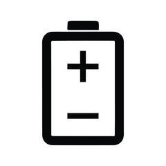 Obraz premium Battery Icon. Illustration of Battery Cylinder Indicator With Positive and Negative Symbols.