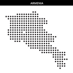 Outline of Armenia in dotted style
