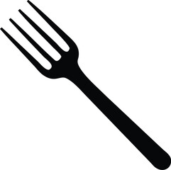 Simple black fork angled against white showcases minimalist utensil style and form