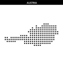 Artistic Austria map with dots