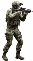 Military soldier with rifle