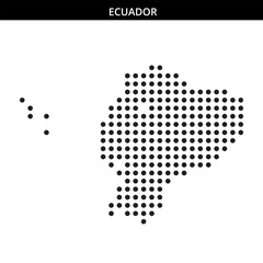 Outline map of Ecuador in dotted style