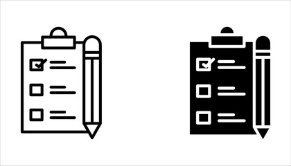 Check list icon set, illustration isolated on white background. 