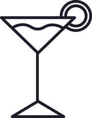 vector lineart of Cocktail Drink