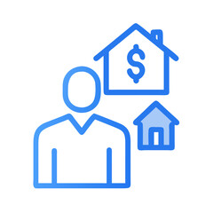 Real estate agent investment property manager financial advisor home loan mortgage broker services expert on transparent background