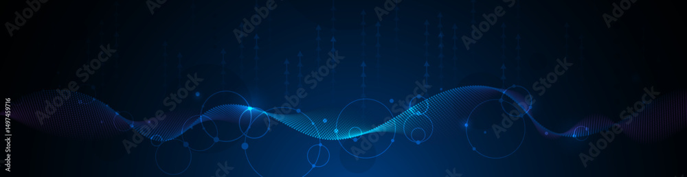 Poster Big Data futuristic, hi tech technology & light line design. Vector datum digital background. Illustration innovation data system, cyber space, communication internet, information, connection concept