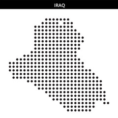 Map outline of Iraq filled with dots
