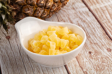 Dry yellow sweet pineapple candy