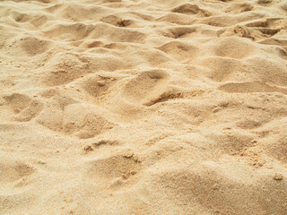 Nature travel background, sand beach close up texture summer desert zen garden coast ocean for...