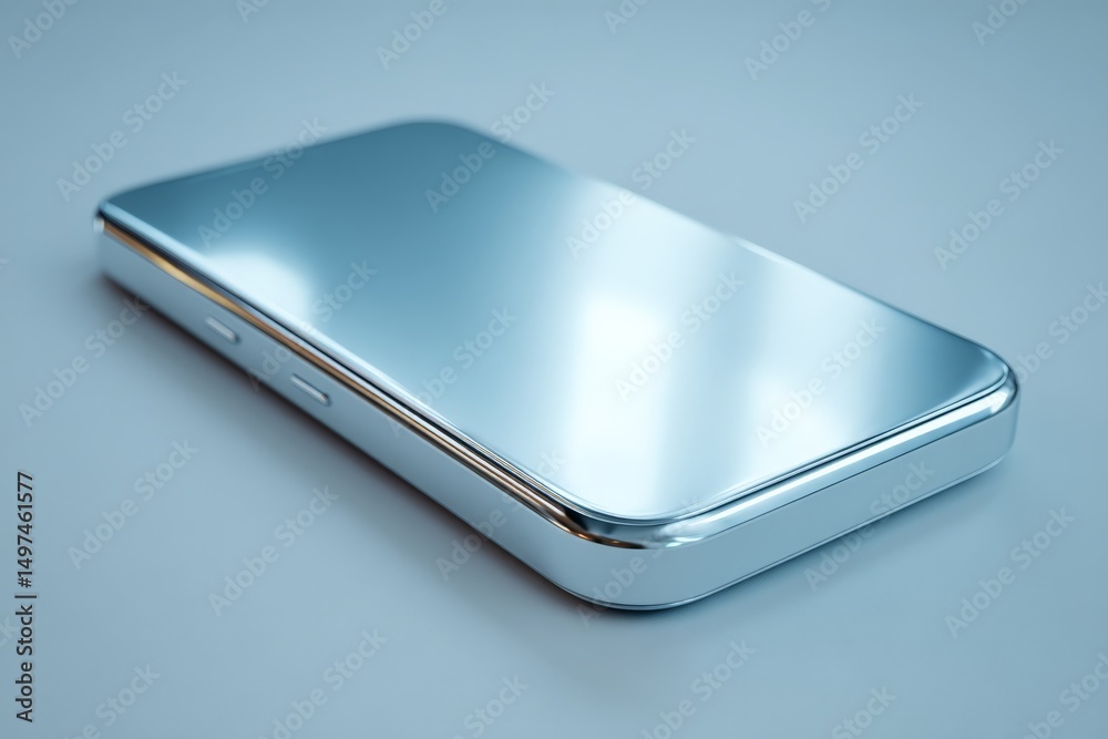 Poster Sleek smartphone design on a minimalist surface showcasing modern technology aesthetics and functionality