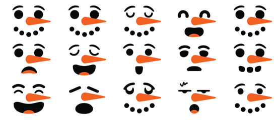 Fifteen Fun Snowman Faces for Holiday Crafts