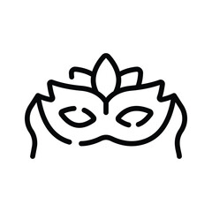 Modern line style icon showing a masquerade mask