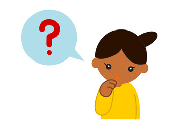 考える中東系の女の子