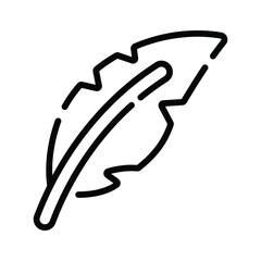 A glyph icon showing a carnival feather, handy design