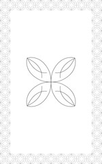 Symmetrical Floral Abstract Design with Frame illustration