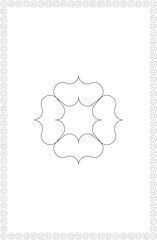 Symmetrical Floral Abstract Design with Frame illustration